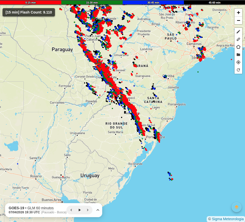 Mapa Interativo de Raios
